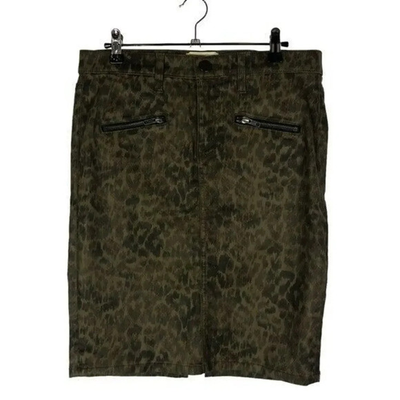 Current/Elliott The Soho Zip Stiletto Brown Leopard Pencil Skirt 28 - Picture 2 of 6